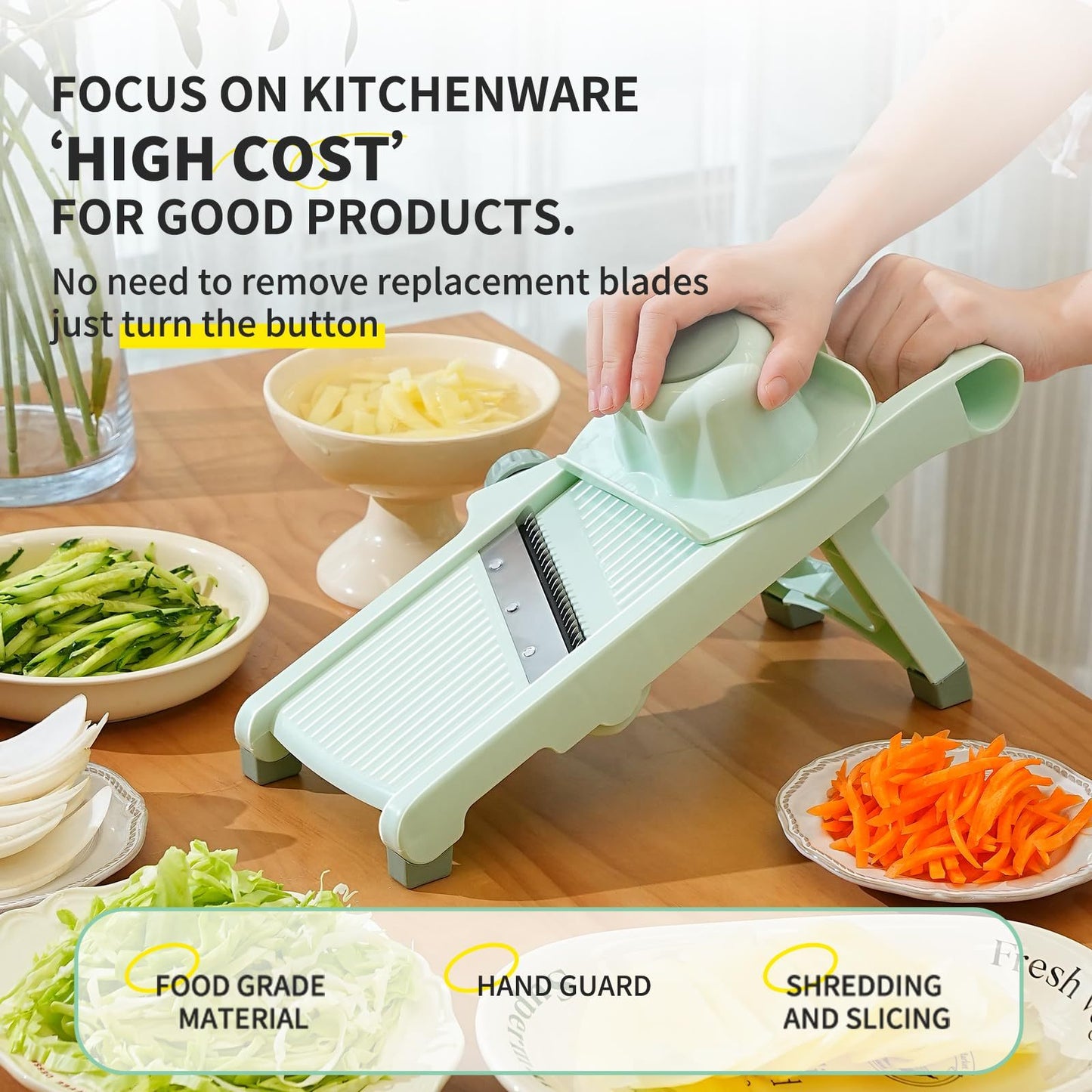 Household Vegetable Cutting Potato Slicer Shredder Multifunctional Fruit Julienne Slicer Grater With Handle Kitchen Gadgets