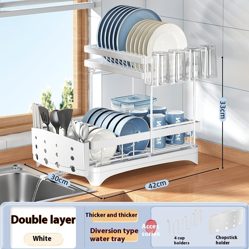 Kitchen Dish Rack Draining Rack Tableware Flat Ware Storage Rack